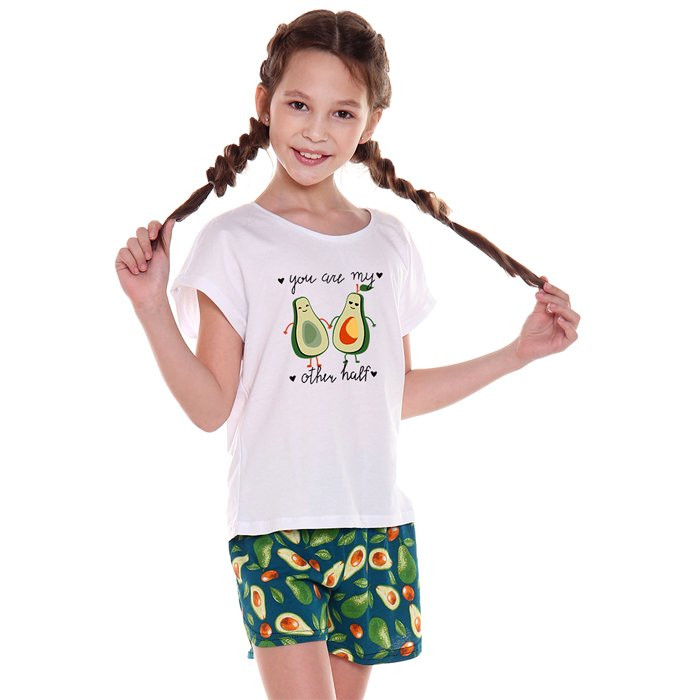 Пижама для девочки арт. Авокадо размер 32/122-38/152 цвет зеленый