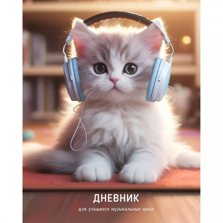 Дневник для музыкальной школы твердая обложка 48 листов (Listoff) Дизайн 2 матовая ламинация тисненение фольгой арт.ДМФ254802