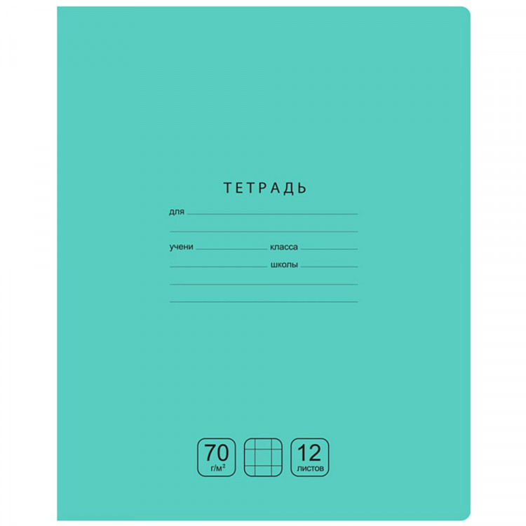 Тетрадь 12 листов крупная клетка BG Отличная зеленая арт.Т5ск12 11765