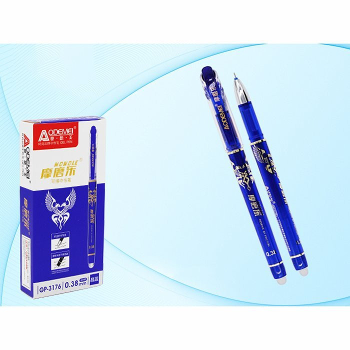 Ручка гелевая не прозрачный корпус МС синяя, пиши-стирай 0,38мм арт.GP-3176 (Ст.12/576)