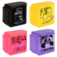 Точилка пластиковая (Феникс) Герои с характером 2 отверстия с контейнером ассорти арт.69641