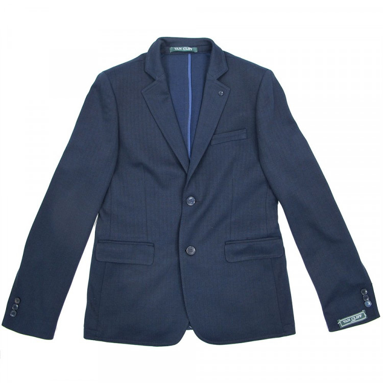 Пиджак для мальчика (Van Cliff) Мейсон неви юниор 2 полнота арт.А89719 размер 32/134-44/170 цвет синий