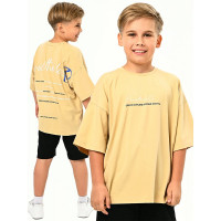 Футболка для мальчика артикул 3140/3141 размер 36/140-46/170 цвет бежевый