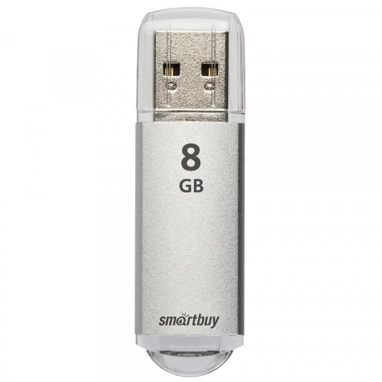 Флеш диск 8GB USB 2.0 Smartbuy V-Cut series SB8GBVC-S, серебристый