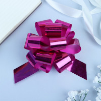 Бант-шар упаковочный №3 голография, цв.розовый арт.817814