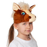 Маска-шапочка карнавальная плюш (ЖИВОТНОЕ) "Зайчик" цв.серый р.52-54 арт.4004