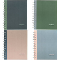Тетрадь твердая обложка А5 клетка 120 листов на гребне BG Моноколор. Двойной матовая ламинация ассорти арт.ТТ5гр120_лм 12748