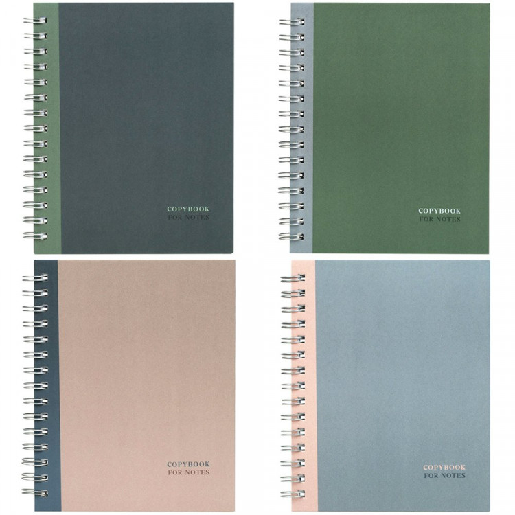 Тетрадь твердая обложка А5 клетка 120 листов на гребне BG Моноколор. Двойной матовая ламинация ассорти арт.ТТ5гр120_лм 12748