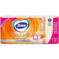 Бумага туалетная 3-сл втулка 8рул/уп 17,5м белая Zewa Deluxe Персик