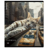 Тетрадь А5 клетка 48 листов скоба (ErichKrause) Big City Cats глянцевая ламинация ассорти арт.63317