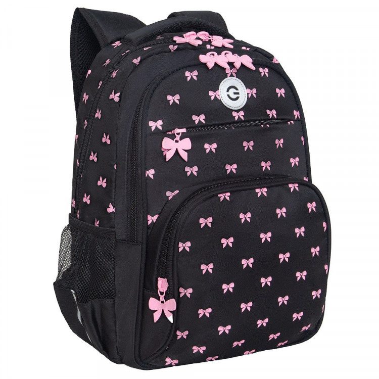 Рюкзак для девочек (Grizzly) арт.RG-568-2/1 чёрный 28х39х20 см