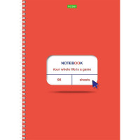 Книга для записи А4 клетка 96 листов на гребне (Hatber) Клик типографская бумага 55г/м ассорти арт. 96Т4тC1гр