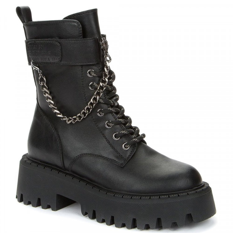 Ботинки для девочки (KEDDO) черный верх-искусственная кожа подкладка - байка артикул 538123/25-01