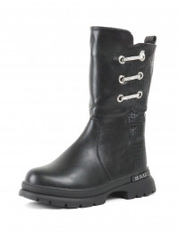 Ботинки для девочки (B&G) черные верх-искуственная кожа подкладка - искуственная шерсть артикул dz-2328-5A