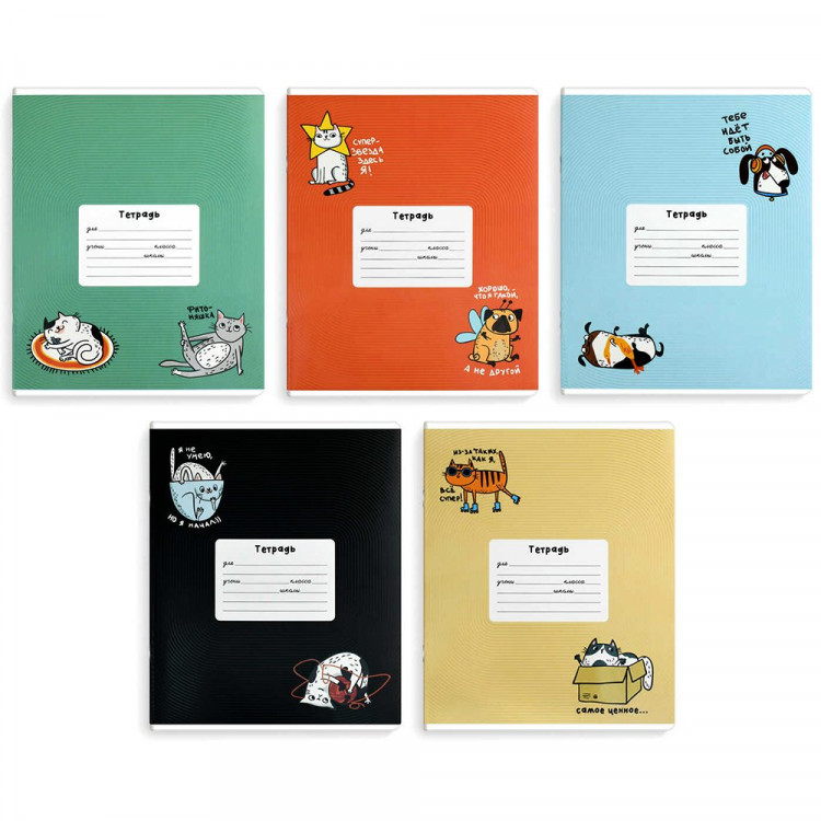 Тетрадь 18 листов клетка Феникс Смешные питомцы выборочный  УФ-лак ассорти арт.70909