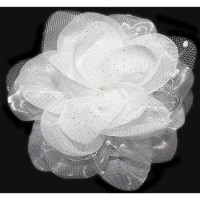 Бант для волос белый Arco Carino 12см арт.155