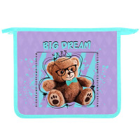 Папка школьная для тетрадей А5 на молнии (Оникс) Милый мишка арт ПТ-73 дизайн с двух сторон