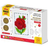 Набор для творчества Валяние шерстью Роза (ДК) с рамкой арт.05669