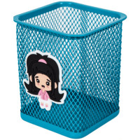 Подставка для ручек и карандашей (deVENTE) стакан NicoNico:-) квадратная сетчатая металлическая голубая арт.4104318