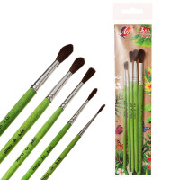 Набор кистей пони 5 штук в наборе (ЛУЧ) ZOO (круглые №1,2,3,4,5) арт.33С 2184-08