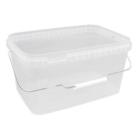 Ведро пищевое 5,8л с мет. ручкой прямоугольный 293*198мм цвет прозрачный с крышкой ДЛЯ РК