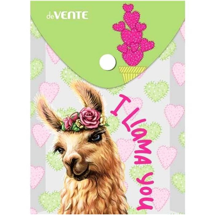 Папка-конверт на кнопке А6(114*158) 150мкм deVENTE Lama you арт.3079187
