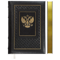 Ежедневник А5 недат. к/з deVENTE "Symbol" черный, крем.бумага, золот.срез, 136л арт.2034911