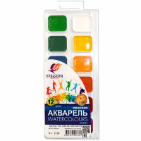 Акварель 12 цветов (ЛУЧ) КЛАССИКА пластиковая коробка без кисти медовые арт 19С1286-08