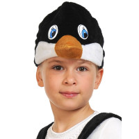 Маска-шапочка карнавальная плюш (ЖИВОТНОЕ) "Сорока" цв.черный/белый/бежевый. р.52-54 арт.4058