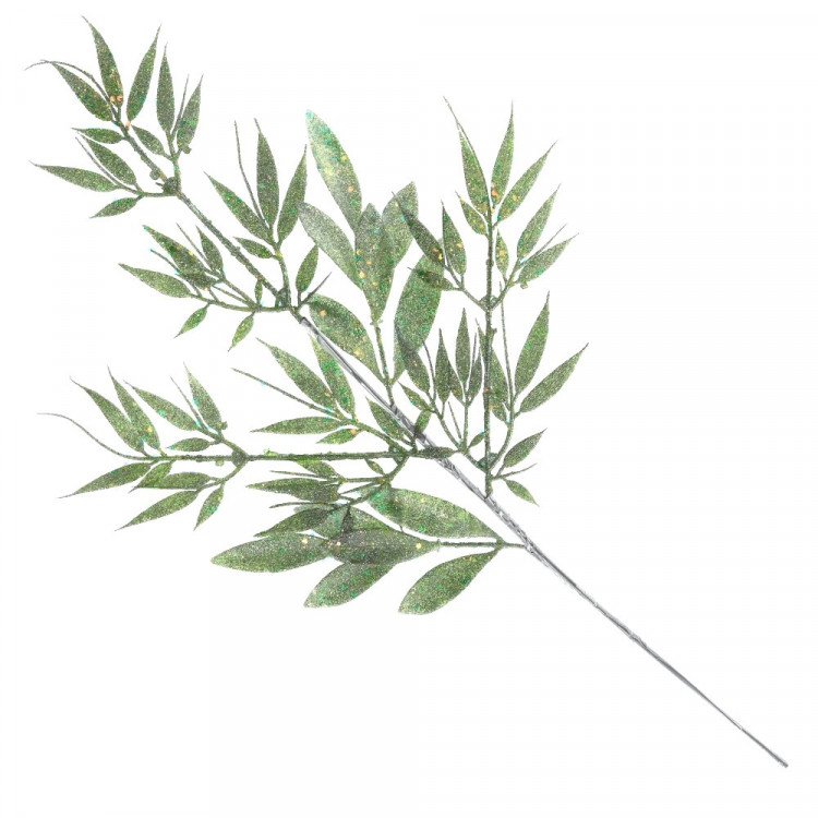 Украшение декоративное "Ветка. Листья пластик" 72см цв.мятный арт.809835