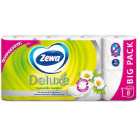 Бумага туалетная 3-сл втулка 8рул/уп 17,5м белая Zewa Deluxe Ромашка