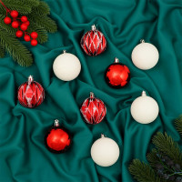 Набор шаров 05,5см 09шт/наб. "Гармония" цв.белый/красный арт.9510241