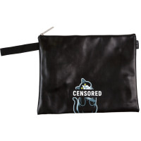 Папка школьная для тетрадей А4 на молнии кожзам (deVENTE) Censored с ручкой арт.8053503