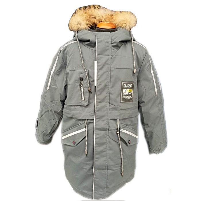 Куртка зимняя для мальчика (MULTIBREND) арт.yb-M19-1 цвет серый