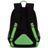 Рюкзак для мальчика (Grizzly) арт.RB-255-2/1 черный-салатовый 25х40х13см