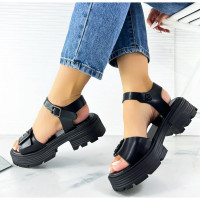 Босоножки для девочки (Nalisha) черный верх-искусственная кожа подкладка-искусственная кожа размерный ряд 36-41 арт.apb-603-1