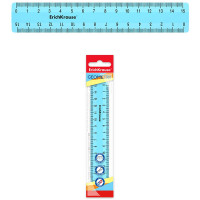 Линейка 15см пластиковая ЕК Pastel, голубая арт.49536 (Ст.1/20)