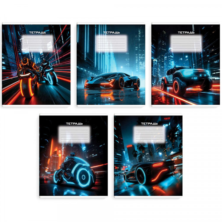 Тетрадь 24 листа линия Феникс Ночные гонки выборочный  УФ-лак асс. арт.70914