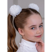 Бант для волос белый Мамася 8см