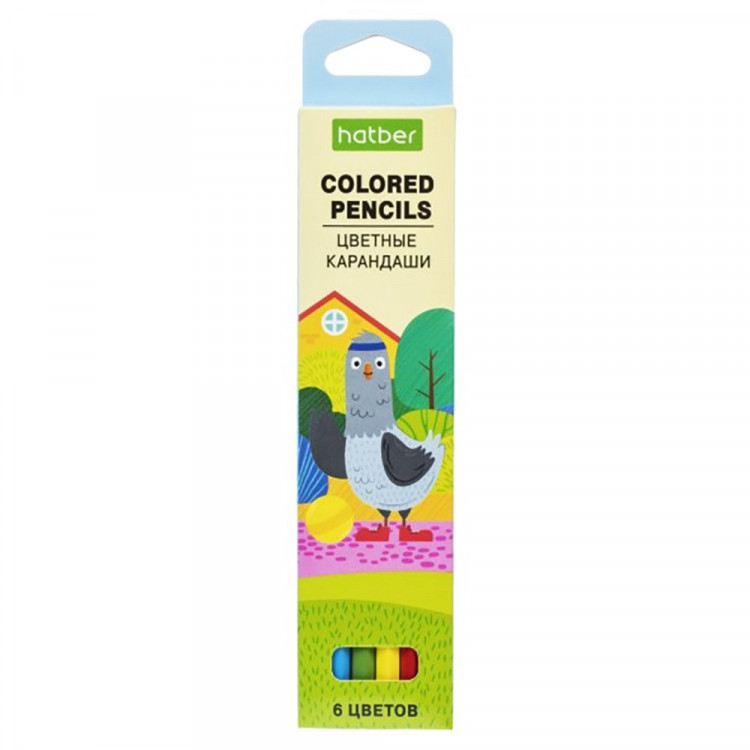 Карандаши цветные (Hatber) ECO Каникулы 06 цветов шестигранные арт.CS_077746