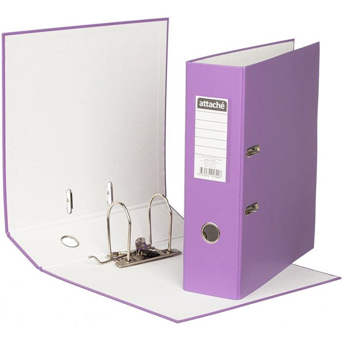 Папка-регистратор 50мм ПВХ с 1 сторонней обтяжкой, металлический уголок, фиолетовый, собранный