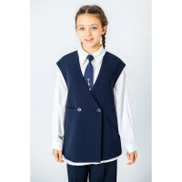 Жилет для девочки (Делорас) арт.63768VC размер 34/134-44/164 цвет синий