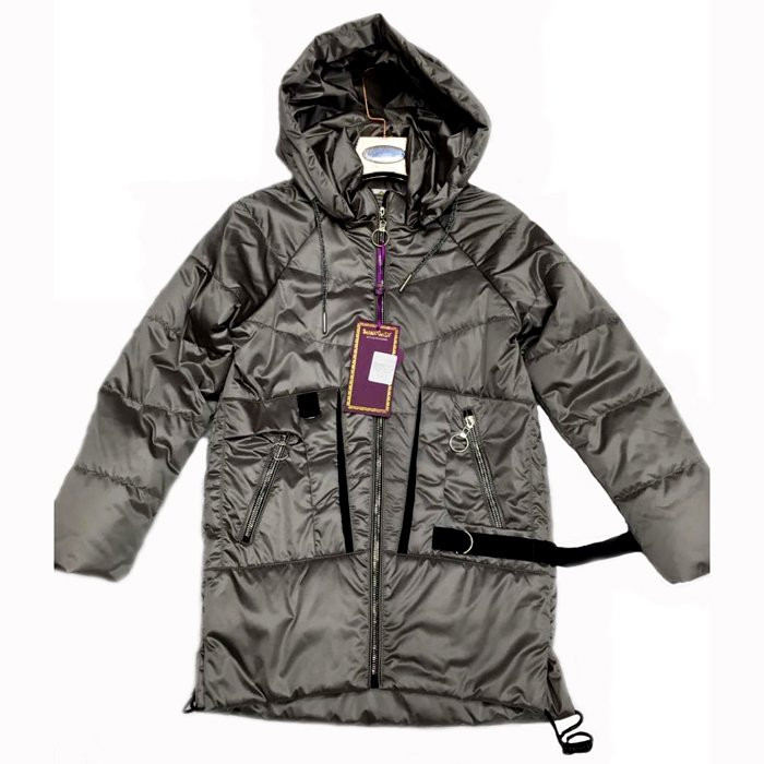 Куртка осенняя для девочки (MULTIBREND) арт.nzk-A212-1 размерный ряд 36/140-44/164 цвет темно-серый