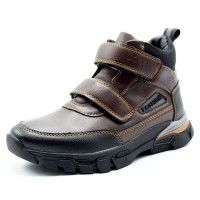 Ботинки для мальчика (Котёнок) коричневые верх-искусственная кожа подкладка - байка артикул  sdf-AW108-5