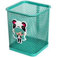 Подставка для ручек и карандашей (deVENTE) стакан NicoNico:-) квадратная сетчатая металлическая мятная арт.4104315