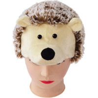 Маска-шапочка карнавальная плюш (ЖИВОТНОЕ) "Ёжик" цв.бежевый/коричн. р.52-54 арт.4017 к-18