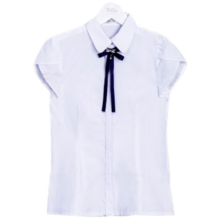 Блузка для девочки (Делорас) короткий рукав цвет белый арт.C62436S размер 34/134