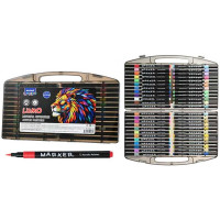 Маркеры для скетчинга акриловые (Mazari) Lumo 48 цветов кисть пластиковый пенал арт.M-15231-48