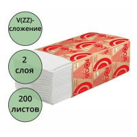 Полотенце бумажное Система Н3 V(ZZ)-сложение 2-сл 200л белые Focus Премиум (22*23) арт.5083739