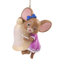 Украшение декор.подвеска фигурка "Мышонок-Художник" 08см арт.80075